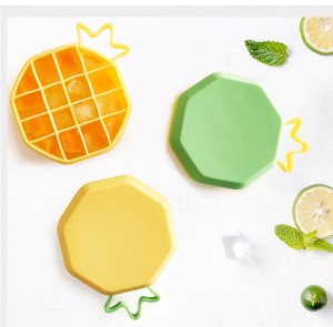 Silicone Pineapple Shape Ice Cube Mold Tray With Lid