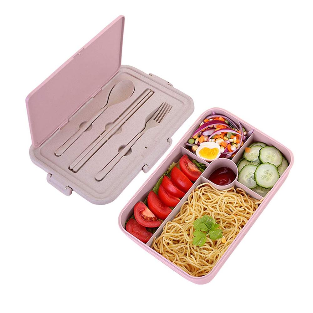 Wheat Straw Plastic Food Container Lunch Box With Utensil Featured Image