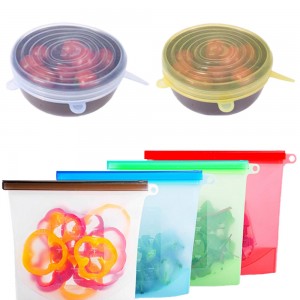 Yongli Eco-Friendly Reusable Food Wraps and Covers Silicone Food Storage Bag & Silicone Stretch Lids