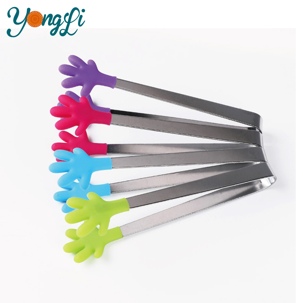 Kitchen Mini Tongs Set of 4 Silicone Hand Shape Tongs Featured Image