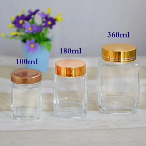 Square Glass Jar Honey Jar with lid 50ml 100ml 250ml 500ml 750ml