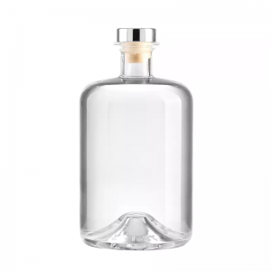 Engraving crystal white square glass liquor bottle for vodka whisky rum wine 100ml 350ml 500ml 700ml 750ml