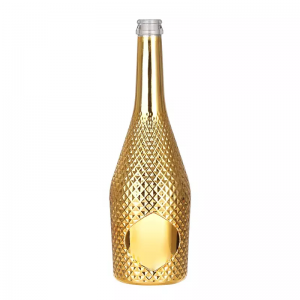 Champagne Glass Wine Bottles With Electrogilding 750ml