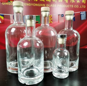 500ml (17oz) Bar Top Round Glass Bottle for Wine