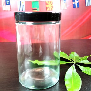 Super Purchasing For Heat Resistant Glass Jars - Black Tin Lid Glass Jar with Screwcap – Yongxin