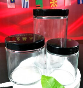 Black Tin Lid Glass Jar with Screwcap