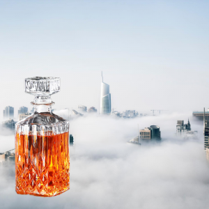 Clear Luxury Whiskey Unique Shaped Glass Wine Bottles