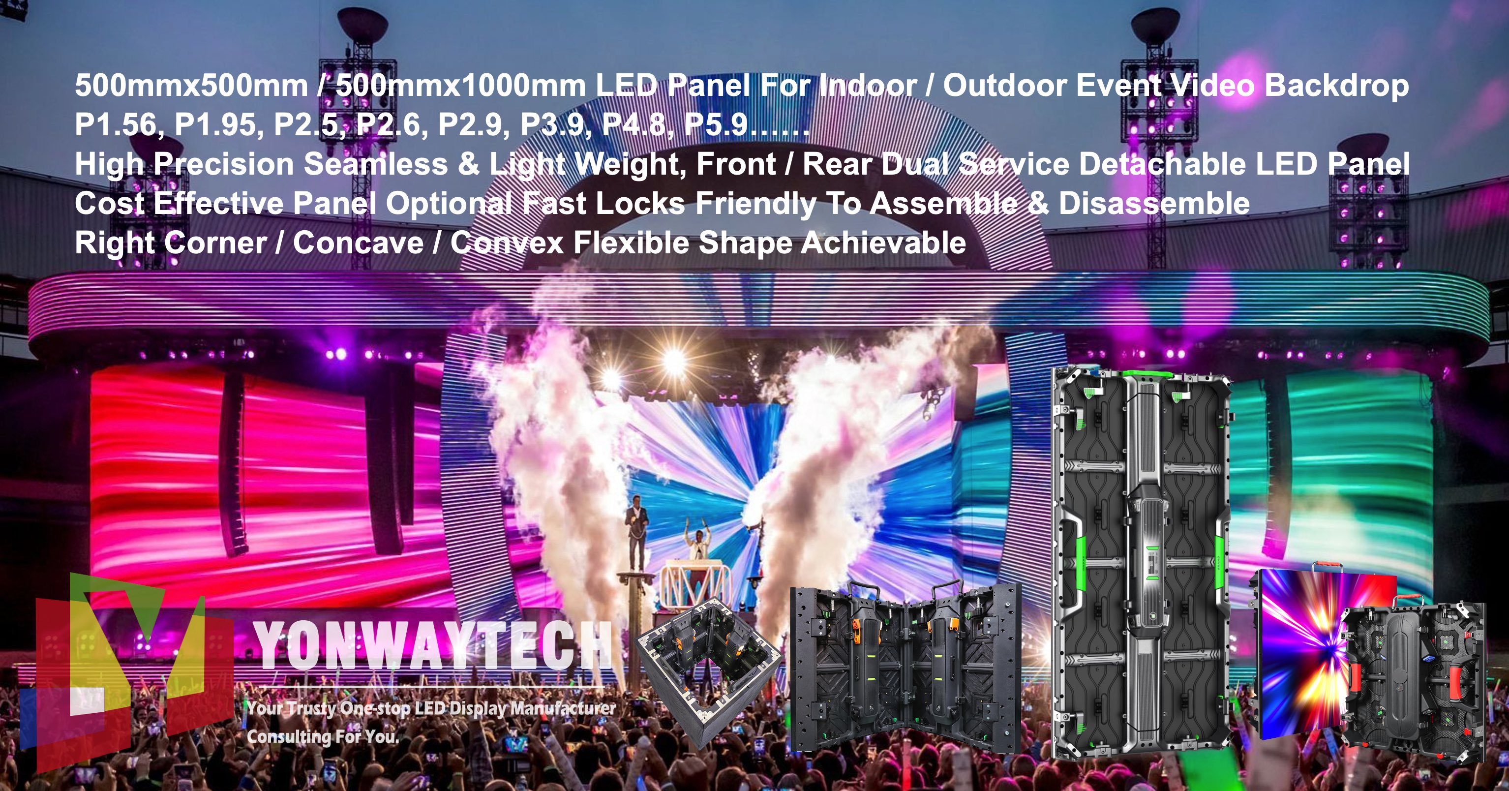 Website Homepage Banner Rental LED Display Yonwaytech Vendor 1.95 1.56 2.604
