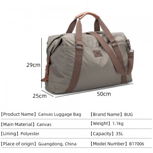 Custom 16oz canvas travel duffel tote bag overnight holdall carryon bag