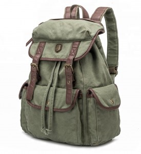 High fashion casual cotton canvas outdoor backpack bag student backpack