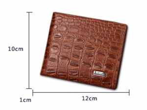 Custom Cheap smart bifold mens alligator PU wallet set