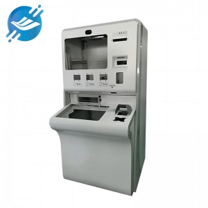 Hochwertiger freistehender Zahlungskioskautomat mit zwei Bildschirmen, 19-Zoll-Selbstbedienungs-Ticketterminal für Banken