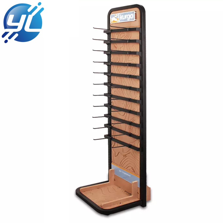 Customized wood and metal for hanging accessories hanging stand floor clothes display stand