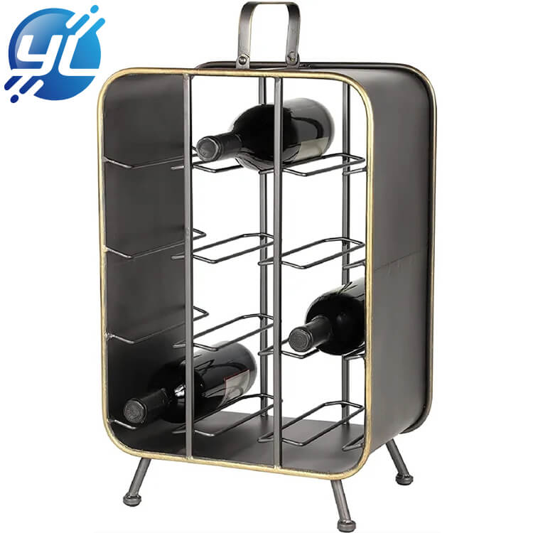 Floor type black steel red wine and white wine display stand