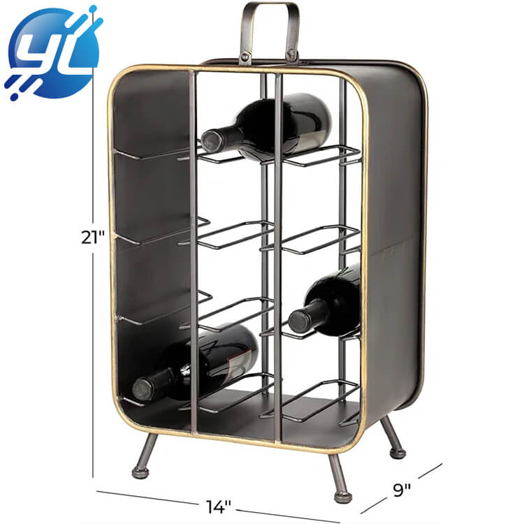 Floor type black steel red wine and white wine display stand