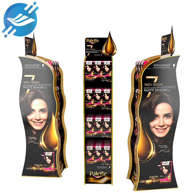 wooden floor women’s healthy hair dye display stand with golden edge