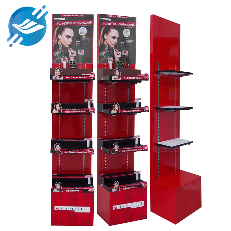Custom Ladies Metal Cosmetic Mascara Floor Stand Adjutable Display Stand