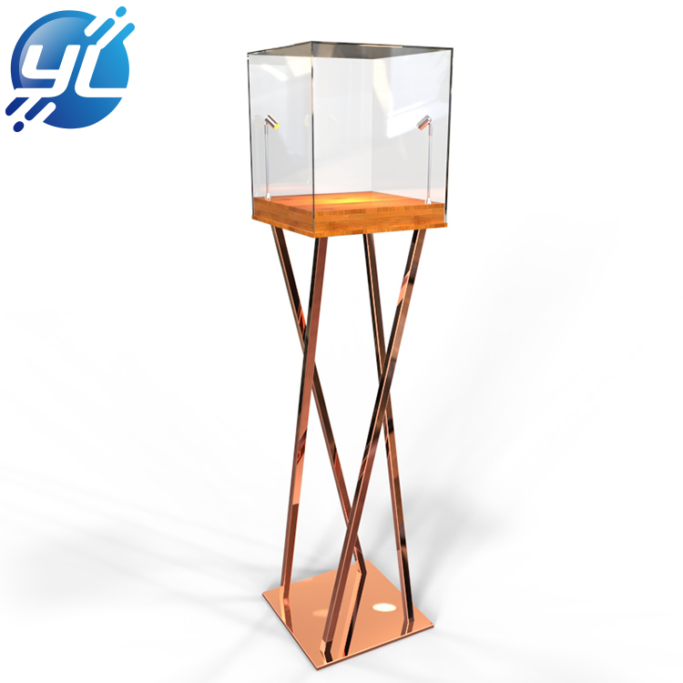 Manufacturer for Jewelry Stands And Displays - Luxury Stainless Steel Base Acrylic Jewelry Display Case Display Case LED Light Pop Up Jewelry Display Case – Youlian Display