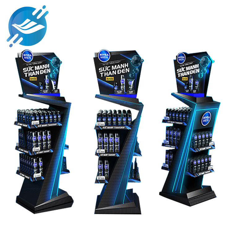 Metal floor-standing double-sided display men’s degreasing skin care products display stand
