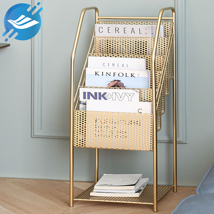 Purong metal frame na trapezoidal na floor-to-ceiling book display stand