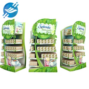 Customized na kulay maliwanag at matibay na metal floor multi-layer supermarket tea bag display stand |Youlian