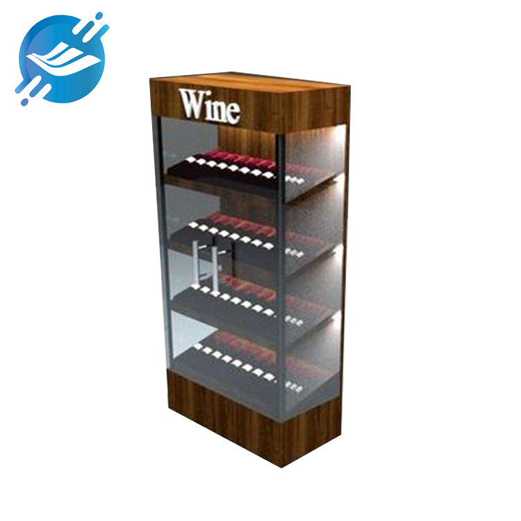 ขายโรงงานซูเปอร์มาร์เก็ตชั้นวางขวดไวน์ไม้แสดงชั้นวางขวดไวน์ POS ชั้นวางไวน์ | Youlian