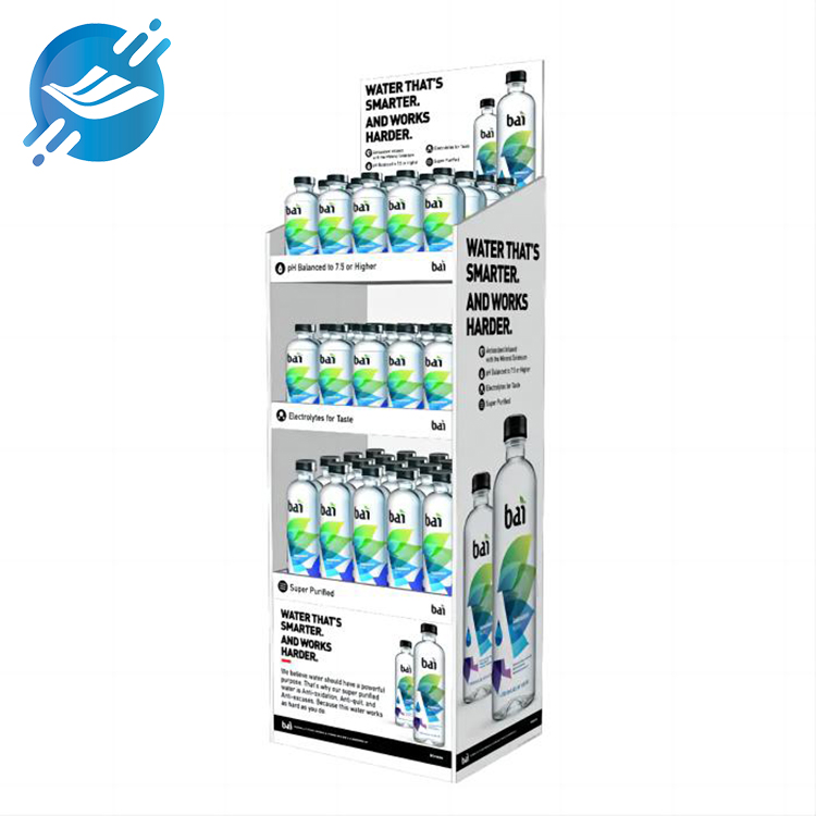 Op maat recyclebare opvouwbare waterfles Kartonnen vloerdisplaystandaarden Rekken kartonnen vloerdisplay voor drank