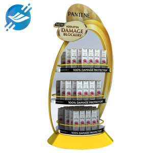 Customized metal circular durable floor shopping mall shampoo display stand, 360° all-round display|Youlian