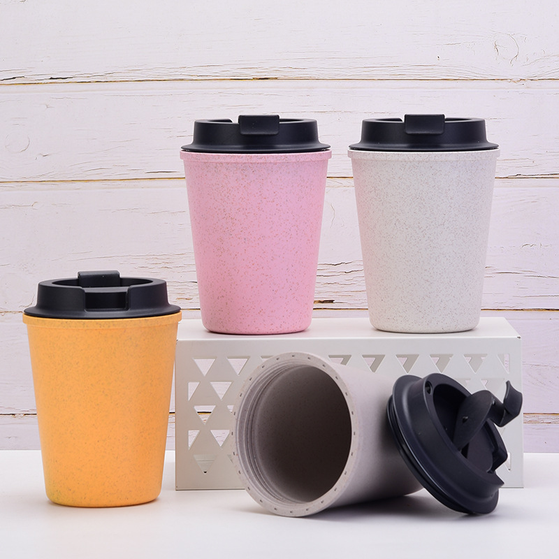 Buy Wholesale China Wheat Straw Coffee Cup Biodegeadable Cup Straw