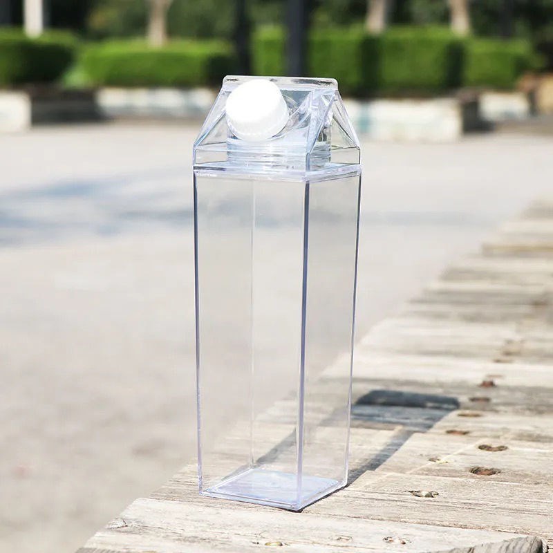 Chinese wholesale Plastic Bottles - BPA Free 500ml 1000ml Square Plastic Bottles Eco Acrylic Milk Carton Water Bottle for Outside Sports Drinking – Uplus