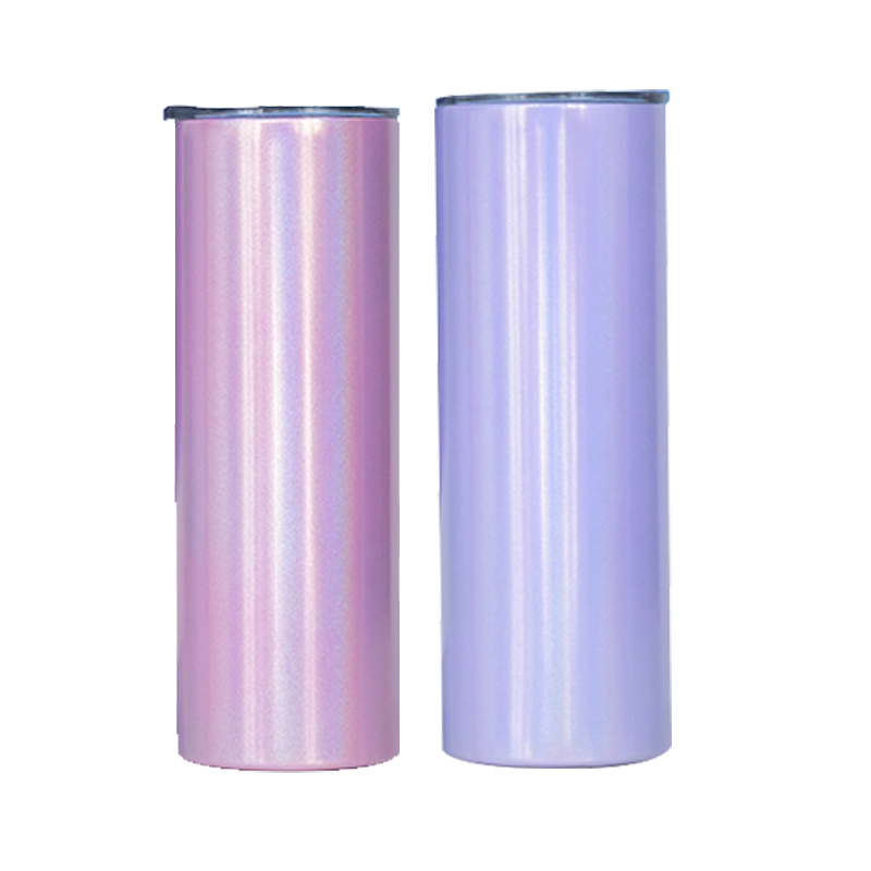 20 oz straight glitter sublimation double wall blanks tumbler with straw Featured Image