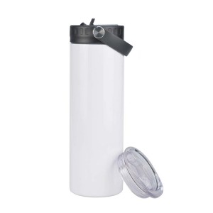 20 ozstraw lid sports lid vacuum insulated reusable cup white sublimation blank