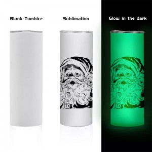 white color change straight 20 oz sublimation uv glow in the dark