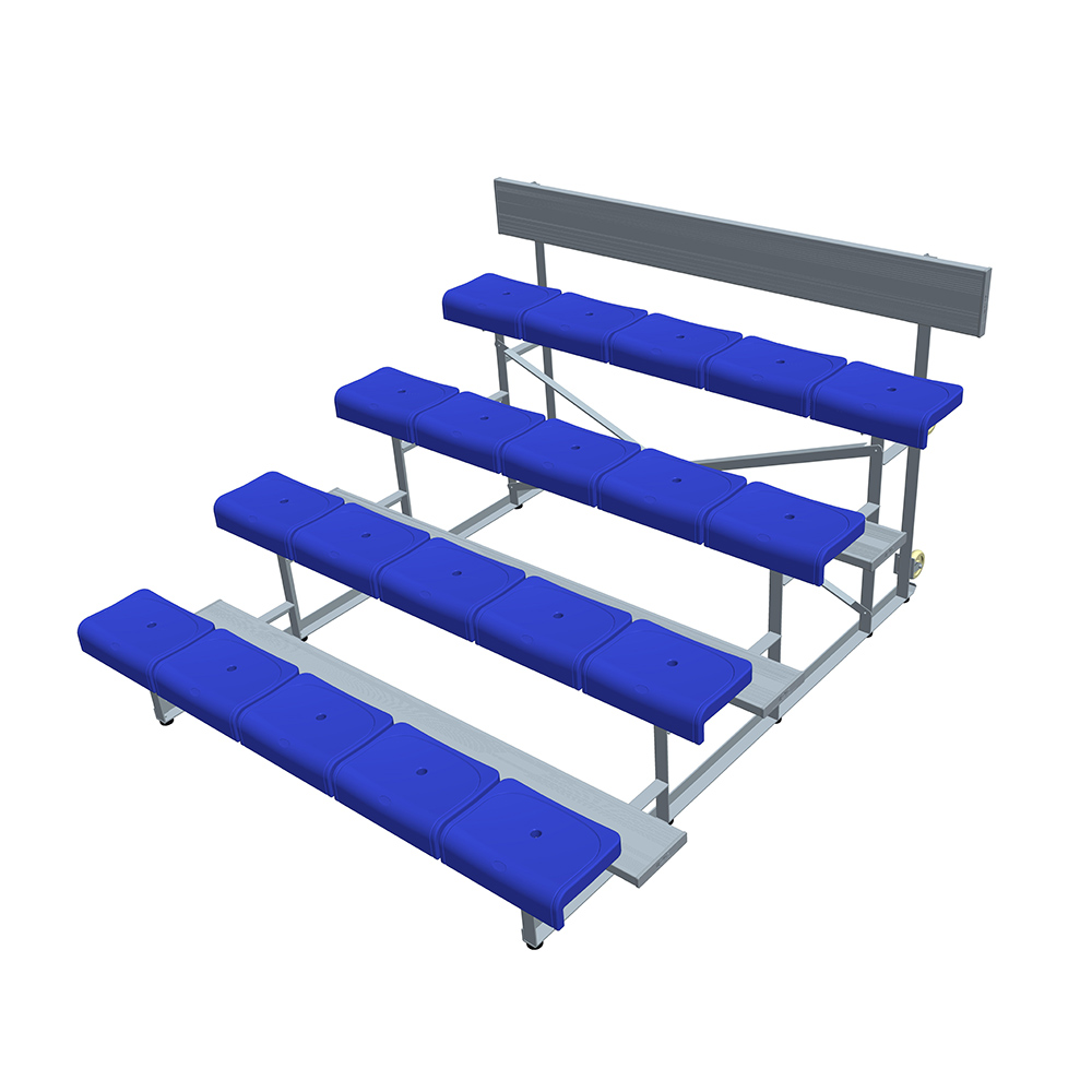 4-Rows Outdoor/Indoor Simple Type ALuminum Portable Bleachers With Plastic Seat Featured Image