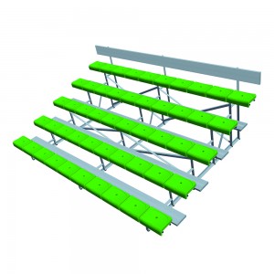 5-Rows Outdoor Simple Type ALuminum Portable Bleachers With Plastic Seat