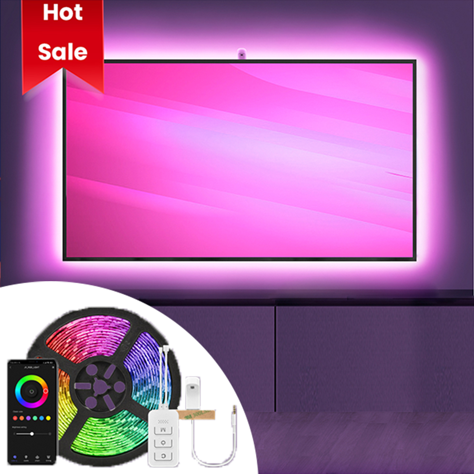 Smart-LR1321 Hot Selling RGB Dimming TV Backlight with Sensor and Adapter China Factory Manufacturer – Yourlite