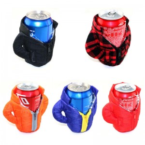 Insulated Beer Soda Bottle Cover Sleeve Koozies Can Cooler Holder With Zipper