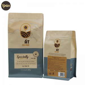 Custom Printing Recyclable 250g 500g Flat Bottom Coffee Bags For Coffee Bean Packaging