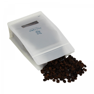 سفارشی‌سازی لوگوی چاپی کیسه‌های کیسه‌ای قهوه شفاف با قابلیت بسته‌بندی مجدد با پنجره برای بسته‌بندی قهوه