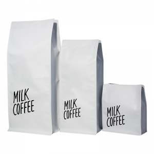 Fanontam-pirinty manokana 250g 1kg plastika komposta Mylar Flat Bottom Coffee Bags Packaging with Valve ho an'ny tsena Rosiana
