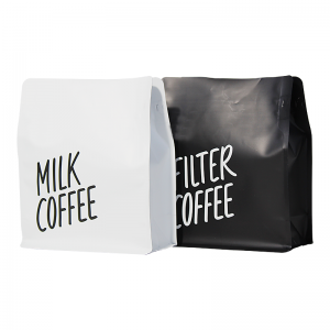 Kundenspezifischer Druck von 250 g/1 kg kompostierbaren Kunststoff-Mylar-Kaffeebeuteln mit flachem Boden und Ventil für den russischen Markt
