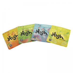 CBD Mylar Plastic Child-Resistant Zipper Flat Pouch Bag Para sa Candy/Gummy