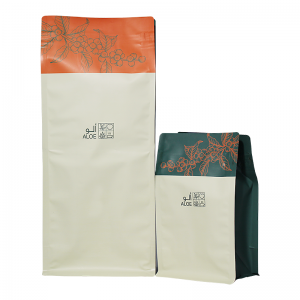कॉफ़ी बीन पैकेजिंग बैग के लिए थोक कस्टम हॉट स्टाम्प फ्लैट बॉटम 250G 1Kg सेट