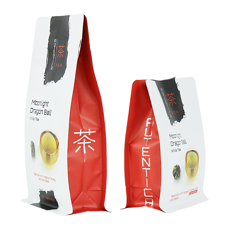 कस्टम प्लास्टिक माइलर एल्यूमीनियम फ्लैट बॉटम बैग चाय पैकेजिंग पाउच