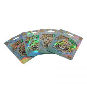 Lag luam wholesale CBD Holographic Mylar Yas Me Nyuam-Resistant Zipper Candy / Gummy Bag