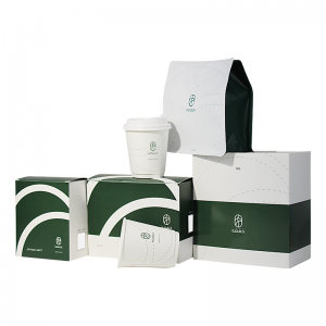 Wholesale Kraft Paper Mylar Plastic Flat Bottom Bags Coffee Set Packaging With Bags Box Cups