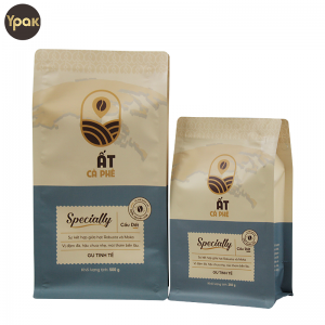 Custom Printing Recyclable 250g 500g Flat Bottom Coffee Bags For Coffee Bean Packaging