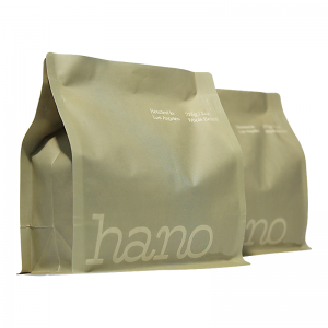 Eco-Friendly Embossing Flat Bottom Coffee Bags Uban sa Valve Ug Zipper Para sa Kape/Tsa Packaging