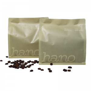 Milieuvriendelijke reliëfkoffiezakken met vlakke bodem met klep en ritssluiting voor koffie-/theeverpakkingen