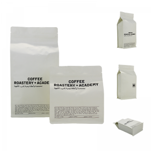 Sacos de café Compostáveis ​​com impressão UV com válvula e zíper para embalagem de café/chá